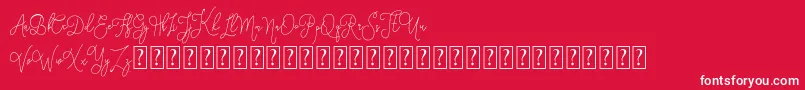 Fonte Eufora   Personal Use – fontes brancas em um fundo vermelho