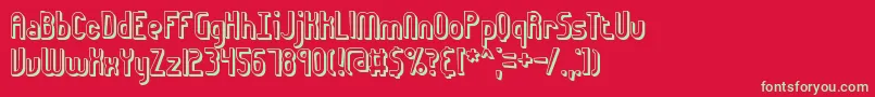 フォントeuphor3d – 赤い背景に緑の文字