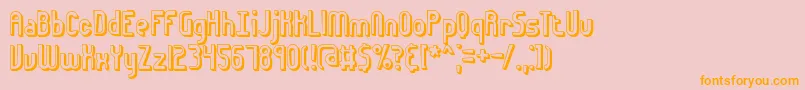 euphor3d-Schriftart – Orangefarbene Schriften auf rosa Hintergrund