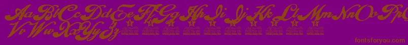 フォントEuphoria personal Use – 紫色の背景に茶色のフォント