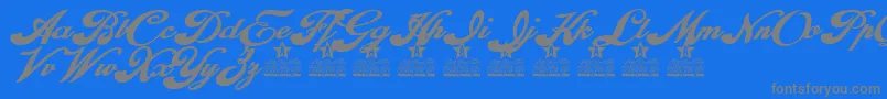 Euphoria personal Use Font – Gray Fonts on Blue Background