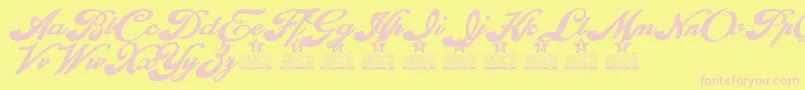 Euphoria personal Use-fontti – vaaleanpunaiset fontit keltaisella taustalla