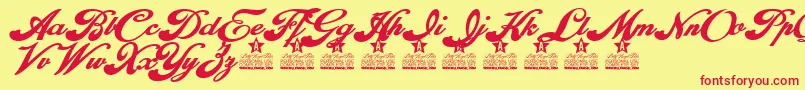 Euphoria personal Use Font – Red Fonts on Yellow Background
