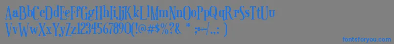 フォントeuphorigenic – 灰色の背景に青い文字