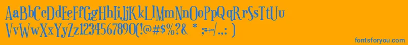 euphorigenic-Schriftart – Blaue Schriften auf orangefarbenem Hintergrund