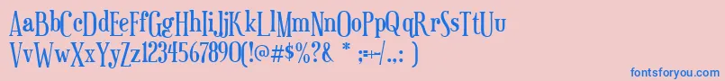 euphorigenic-Schriftart – Blaue Schriften auf rosa Hintergrund