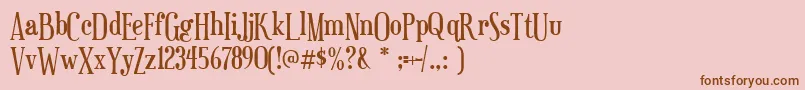 フォントeuphorigenic – ピンクの背景に茶色のフォント