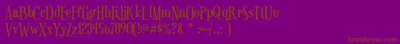 フォントeuphorigenic – 紫色の背景に茶色のフォント