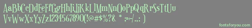 フォントeuphorigenic – 灰色の背景に緑のフォント