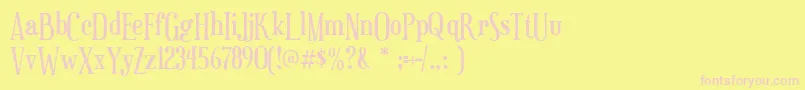 フォントeuphorigenic – ピンクのフォント、黄色の背景
