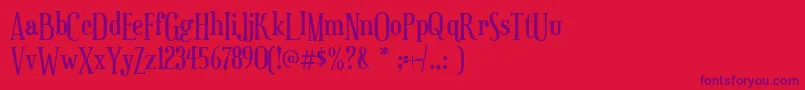 フォントeuphorigenic – 赤い背景に紫のフォント