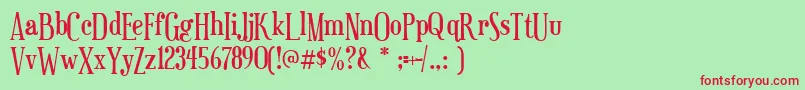 euphorigenic-Schriftart – Rote Schriften auf grünem Hintergrund