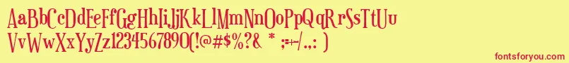 euphorigenic Font – Red Fonts on Yellow Background