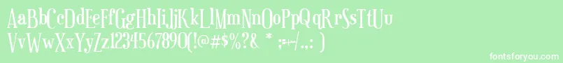 フォントeuphorigenic – 緑の背景に白い文字