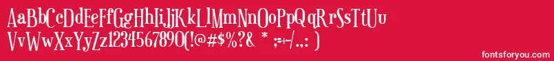 フォントeuphorigenic – 赤い背景に白い文字