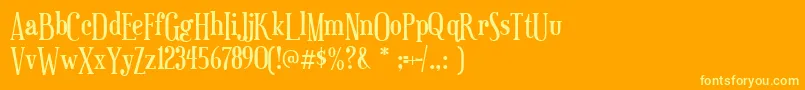 euphorigenic-fontti – keltaiset fontit oranssilla taustalla