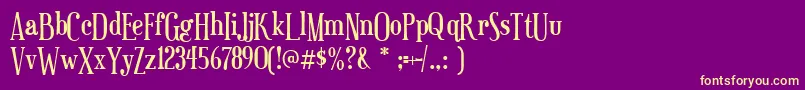 euphorigenic-fontti – keltaiset fontit violetilla taustalla