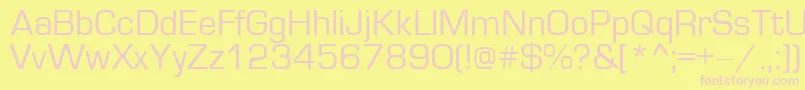 Europe-fontti – vaaleanpunaiset fontit keltaisella taustalla