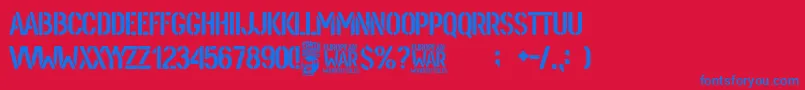 European War Font – Blue Fonts on Red Background