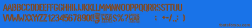 European War Font – Brown Fonts on Blue Background