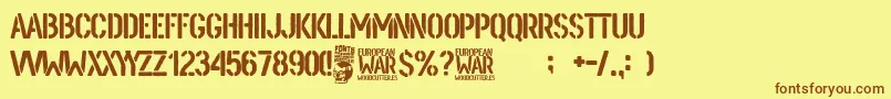 European War Font – Brown Fonts on Yellow Background