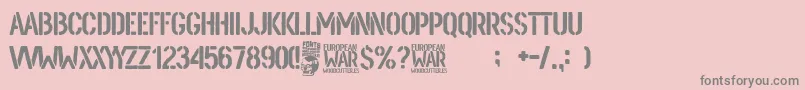 European War Font – Gray Fonts on Pink Background