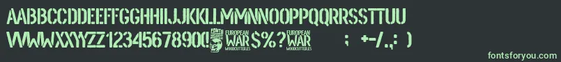 European War Font – Green Fonts on Black Background