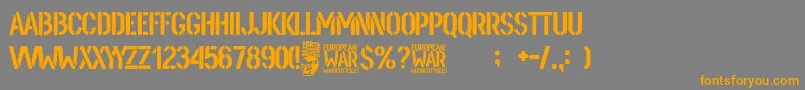 Шрифт European War – оранжевые шрифты на сером фоне