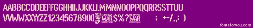 European War Font – Pink Fonts on Purple Background