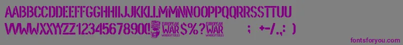 European War-Schriftart – Violette Schriften auf grauem Hintergrund