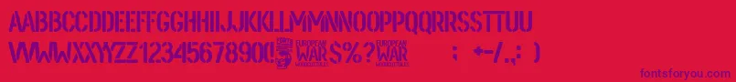 European War Font – Purple Fonts on Red Background