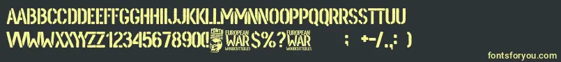 European War Font – Yellow Fonts on Black Background