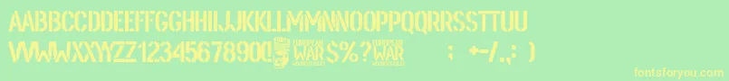 European War Font – Yellow Fonts on Green Background