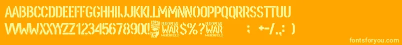 European War Font – Yellow Fonts on Orange Background