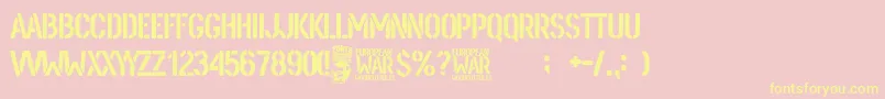 European War Font – Yellow Fonts on Pink Background