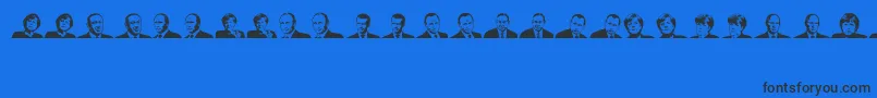 EuropeanLeaders-Schriftart – Schwarze Schriften auf blauem Hintergrund