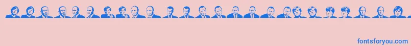 EuropeanLeaders Font – Blue Fonts on Pink Background