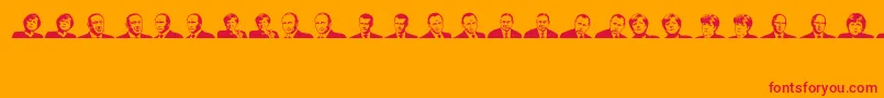 EuropeanLeaders Font – Red Fonts on Orange Background