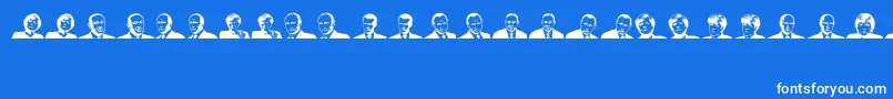 EuropeanLeaders Font – White Fonts on Blue Background