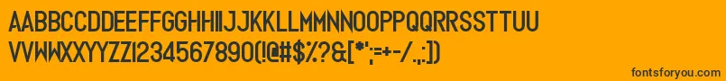 Europhonic-Schriftart – Schwarze Schriften auf orangefarbenem Hintergrund