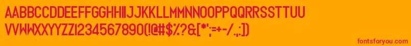 Europhonic-Schriftart – Rote Schriften auf orangefarbenem Hintergrund