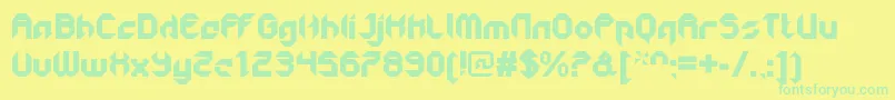 Fonte GetaroboClosed – fontes verdes em um fundo amarelo