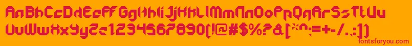 GetaroboClosed Font – Red Fonts on Orange Background
