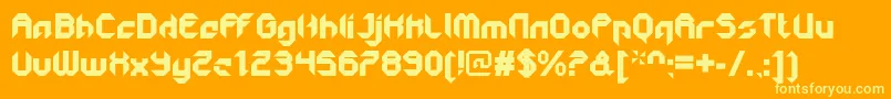 GetaroboClosed Font – Yellow Fonts on Orange Background