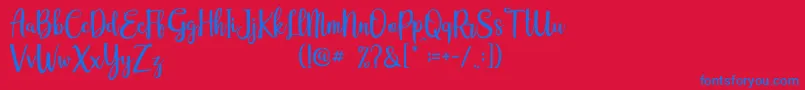 Eurotrophya Dafont Font – Blue Fonts on Red Background