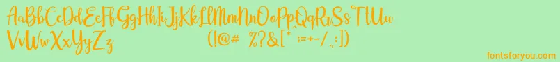 Eurotrophya Dafont Font – Orange Fonts on Green Background