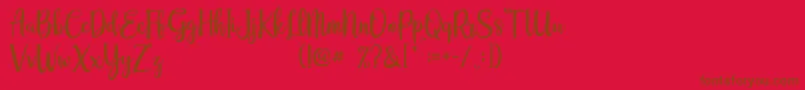 Eurotrophya Dafont Font – Brown Fonts on Red Background