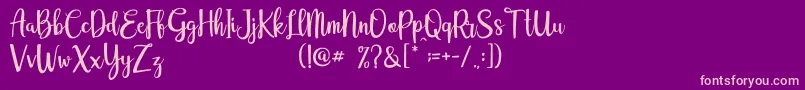 Eurotrophya Dafont Font – Pink Fonts on Purple Background