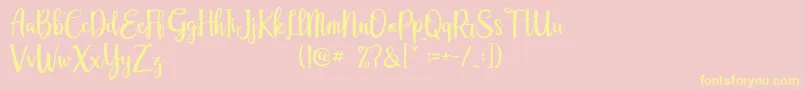 Eurotrophya Dafont Font – Yellow Fonts on Pink Background