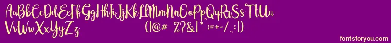 Eurotrophya Dafont Font – Yellow Fonts on Purple Background